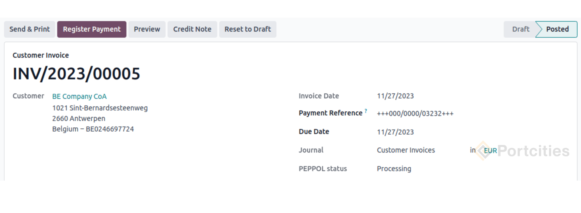 4. Odoo-Peppol Integration The Smart Choice for E-Invoicing Compliance - Peppol-ready E-invoice sample in Odoo